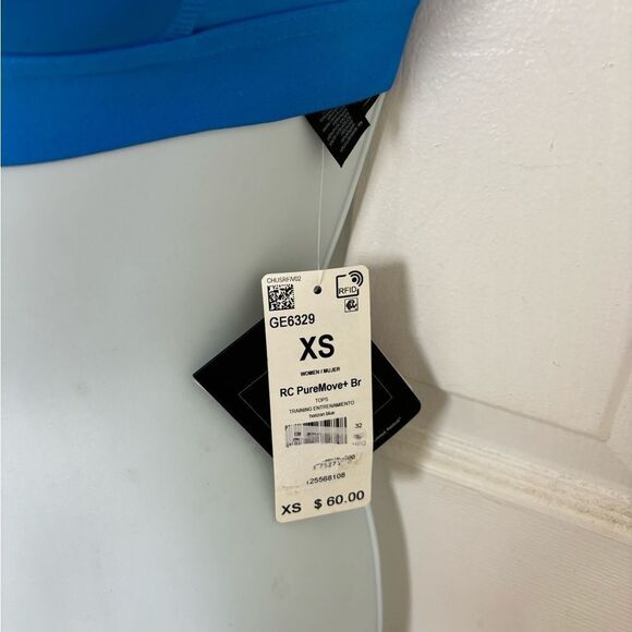 REEBOK‎ Sports Bra Motion Sense Moisture Wicking Technology Aqua & Red XS - Picture 2 of 6